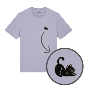 Haftowany T-shirt CZARNY KOTEK