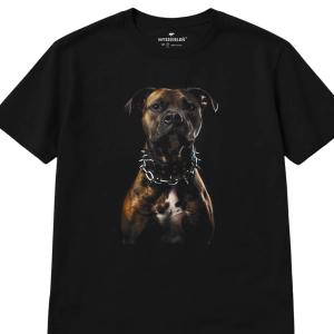 Koszulka z nadrukiem [HALFTONE] TWARDZIEL PITBULL BRĄZOWY