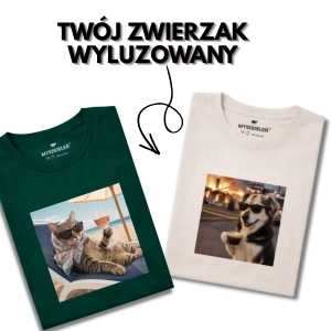 Koszulka z nadrukiem TWÓJ WYLUZOWANY ZWIERZAK 