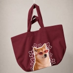 Torba shopper - KWIATKI SHIBA INU