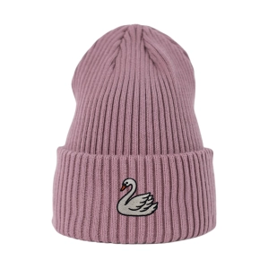 Haftowana czapka beanie - ŁABĘDŹ