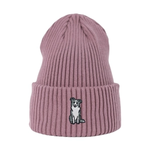 Haftowana czapka beanie - BORDER COLLIE SZARY