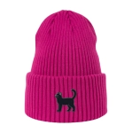 Haftowana czapka beanie - CZARNY KOTEK