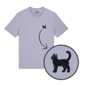 Haftowany T-shirt CZARNY KOTEK
