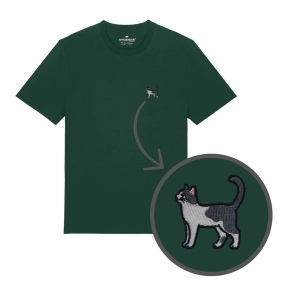 Haftowany T-shirt DWUKOLOROWY KOTEK