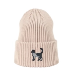 Haftowana czapka beanie - DWUKOLOROWY KOT