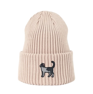 Haftowana czapka beanie - DWUKOLOROWY KOT