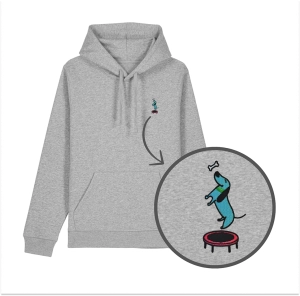 Haftowana bluza z kapturem PIESEK NA TRAMPOLINIE