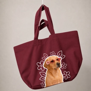 Torba shopper - KWIATKI LABRADOR BISZKOPTOWY