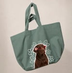 Torba shopper - KWIATKI LABRADOR CZEKOLADOWY