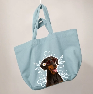 Torba shopper - KWIATKI DOBERMAN