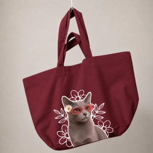 Torba shopper - KWIATKI KOT ROSYJSKI