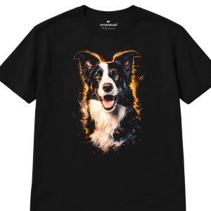 Koszulka z nadrukiem [HALFTONE] BORDER COLLIE