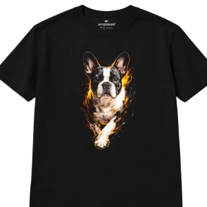 Koszulka z nadrukiem [HALFTONE] BOSTON TERRIER