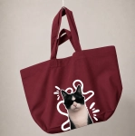 Torba shopper - INCOGNITO BIAŁO-CZARNY KOT DACHOWIEC