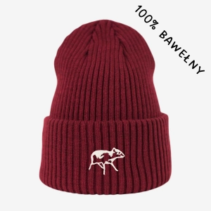 Haftowana bawełniana czapka beanie - Myszojeleń LOGO