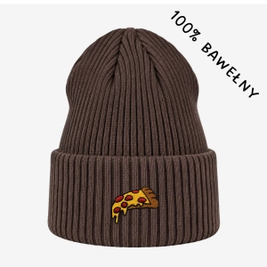 Haftowana bawełniana czapka beanie - PIZZA