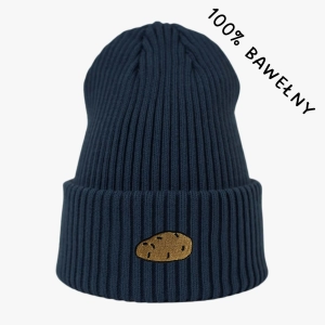 Haftowana bawełniana czapka beanie - ZIEMNIAK