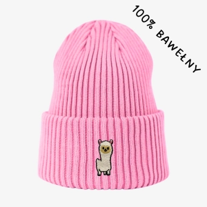 Haftowana bawełniana czapka beanie - ALPAKA
