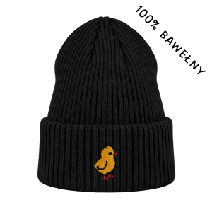 Haftowana bawełniana czapka beanie - KACZUSZKA