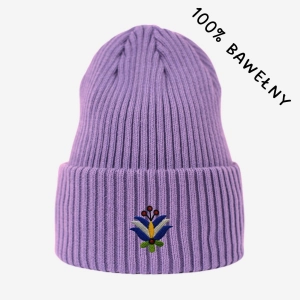 Haftowana bawełniana czapka beanie - FOLKLOR