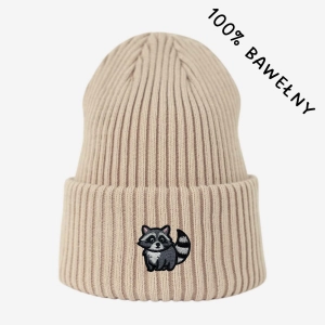 Haftowana bawełniana czapka beanie - SZOP