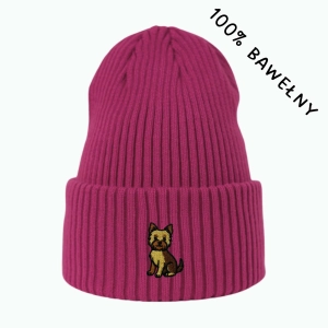 Haftowana bawełniana czapka beanie - YORK