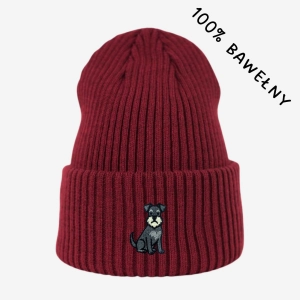 Haftowana bawełniana czapka beanie - SZNAUCER