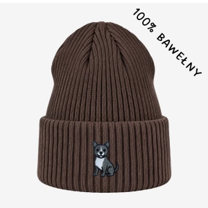 Haftowana bawełniana czapka beanie - AMSTAFF STAFFIK SZARY