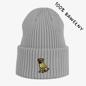 Haftowana bawełniana czapka beanie - BOKSER
