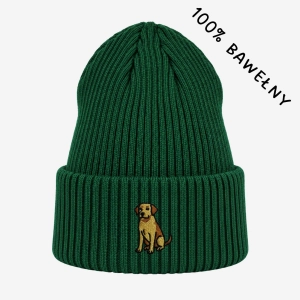 Haftowana bawełniana czapka beanie - LABRADOR BISZKOPTOWY (BLABLADOR)
