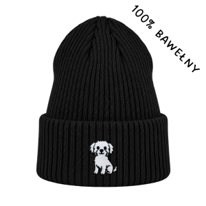Haftowana bawełniana czapka beanie - MALTAŃCZYK