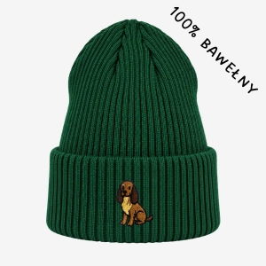 Haftowana bawełniana czapka beanie - COCKER SPANIEL