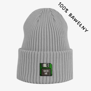 Haftowana bawełniana czapka beanie - DYSKIETKA