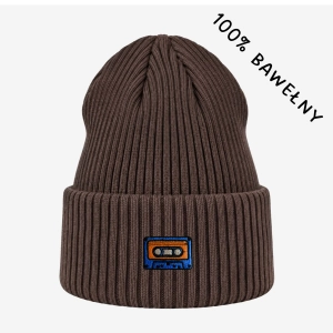 Haftowana bawełniana czapka beanie - KASETA