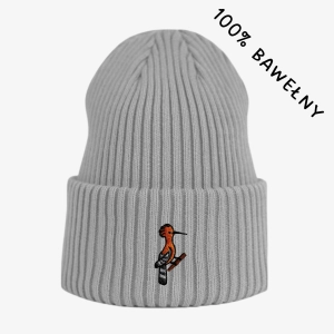 Haftowana bawełniana czapka beanie - PTAK DUDEK