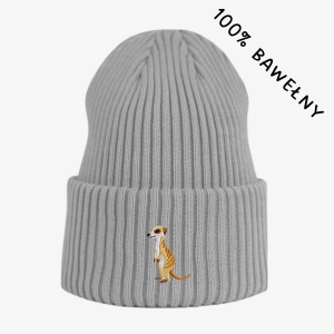 Haftowana bawełniana czapka beanie - SURYKATKA