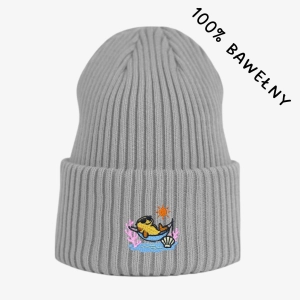 Haftowana bawełniana czapka beanie - WAKACYJNA RYBKA