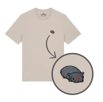 Haftowany T-shirt PIPOTAM beżowy
