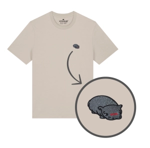 Haftowany T-shirt PIPOTAM beżowy