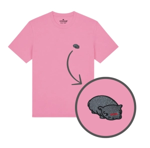 Haftowany T-shirt PIPOTAM różowy