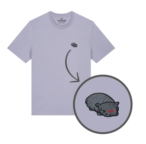 Haftowany T-shirt PIPOTAM lawendowy