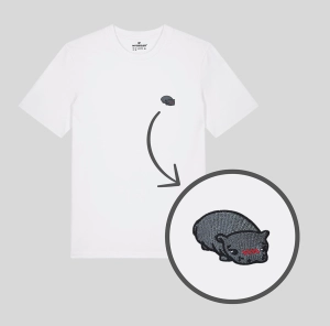 Haftowany T-shirt PIPOTAM biały