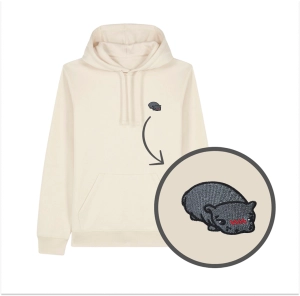 Haftowana bluza z kapturem PIPOTAM kremowa