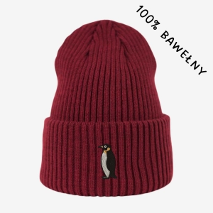 Haftowana bawełniana czapka beanie - PINGWIN