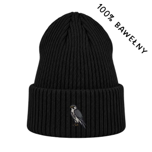 Haftowana bawełniana czapka beanie - SOKÓŁ