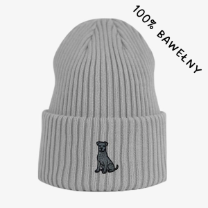 Haftowana bawełniana czapka beanie - CANE CORSO