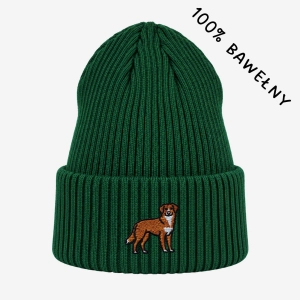 Haftowana bawełniana czapka beanie - TOLLER