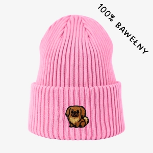 Haftowana bawełniana czapka beanie - PEKIŃCZYK
