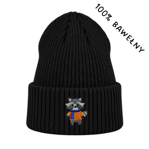 Haftowana bawełniana czapka beanie - ZIMOWY SZOP